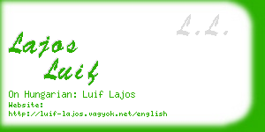 lajos luif business card